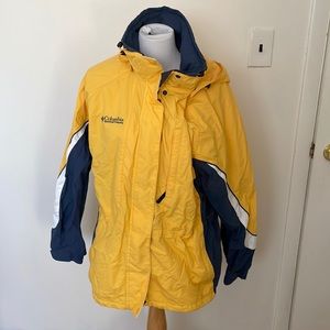 Maize and blue Columbia rain coat size xl